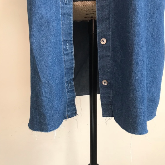 Zara Trafaluc Long Denim Shirt - Picture 4 of 6